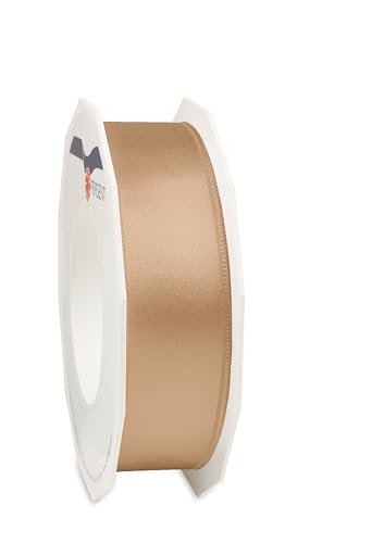 Präsent C.E. Pattberg Satin sand, 25 m Satinband zum Einpacken von Geschenken,25 mm Breite, Geschenkband zum Dekorieren & Basteln, Dekoband, Anlass von PRÄSENT