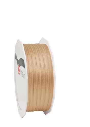 Präsent C.E. Pattberg Satin sand, 50 m Satinband zum Einpacken von Geschenken, 3 mm Breite, Geschenkband zum Dekorieren & Basteln, Dekoband, Anlass von PRÄSENT