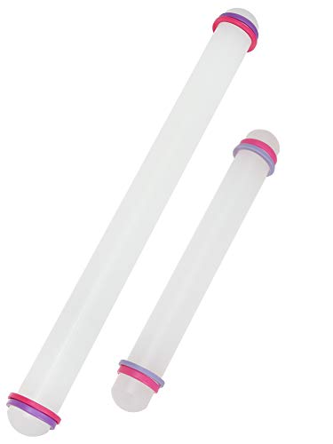 Praknu 2 Ausrollstab mit Abstandshalter 43 + 22cm - Antihaft - Spülmaschinenfest - Fondant Rollstab mit Distanzscheiben Praknu 2 Ausrollstab mit Abstandshalter 43 + 22cm - Antihaft - Spülmaschinenfest - Fondant Rollstab mit Distanzscheiben von Praknu