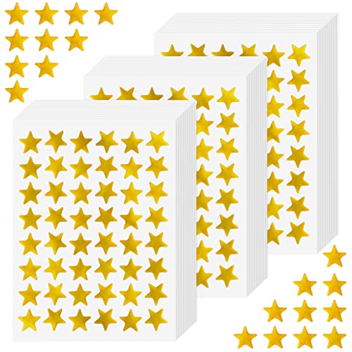 1440 Stück/30 Blätter Stern-Aufkleber, Selbstklebende Stern Aufkleber Belohnungssticker für Kinder Kleine Gold Sternaufkleber für Lehrer, Studenten, Scrapbooking, DIY-Grußkarten (1,3 cm Durchmesser) von Prasacco