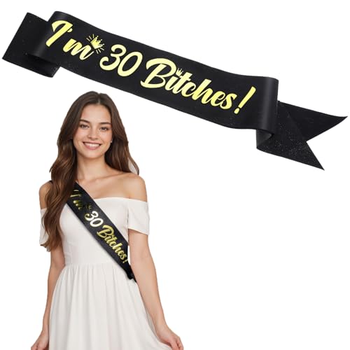 30 Geburtstag Schärpe 30 Geburtstag Dekorationen Gold Buchstaben I'm 30 Bitches! Geburtstag Schärpe 30 Geburtstag Dekorationen für Frauen Happy 30th Birthday Dekorationen für Sie Geburtstagsgeschenke 30 Geburtstag Schärpe 30 Geburtstag Dekorationen Gold Buchstaben I'm 30 Bitches! Geburtstag Schärpe 30 Geburtstag Dekorationen für Frauen Happy 30th Birthday Dekorationen für Sie Geburtstagsgeschenke von Prasacco