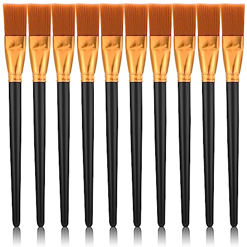 Prasacco 10 Stück Pinsel Set, breite Flache Pinsel Pinsel Acrylmalerei Ausbesserungspinsel Große Künstlerpinsel Set für Details und Kunstmalerei Erwachsene und Kinder(schwarzer, 21.5 * 2.5cm) von Prasacco