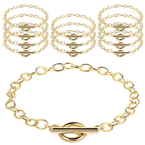 Prasacco 12 Stück Schmuckherstellung Armbänder Kette, Damen Handketten OT-Schnallen-DIY-Armband Damen Kettenarmband Armband Frau Armkette Edelstahl Bracelet für die Schmuckherstellung von Prasacco