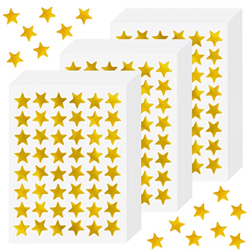 Prasacco 1440 Stück Kleine Goldfolie Sternaufkleber für Kinder Belohnung Schüler Lehrer - 1,3 cm Durchmesser Sterne Aufkleber Sticker Glitzer (Gold) von Prasacco