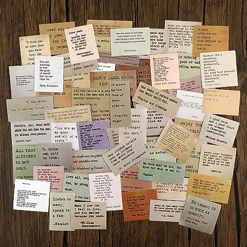 Prasacco 180 Stück Scrapbooking Sticker Motivierende, Vintage Schreibmaschinen Zitat Aufkleber 60 Stile Selbstklebender Motivierende Zitate-Aufkleber für Scrapbooking, Journaling, Zeitplan von Prasacco