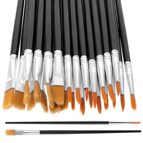Prasacco 30 Stück Pinsel Set, 15 Runde Pinsel und 15 Flache Pinsel Kleine Künstlerpinsel für Körper Gesicht Felsen Leinwand, Gemälde Liebhaber Kinder und Erwachsene zum Zeichnen Basteln (Schwarz) Prasacco 30 Stück Pinsel Set, 15 Runde Pinsel und 15 Flache Pinsel Kleine Künstlerpinsel für Körper Gesicht Felsen Leinwand, Gemälde Liebhaber Kinder und Erwachsene zum Zeichnen Basteln (Schwarz) von Prasacco
