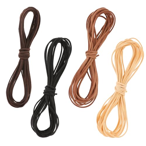 Prasacco 4 Rollen Lederschnur, 5 m x 2,5 mm Lederband 4 Farben Faux Wildleder Schnur Basteln Lederschnüre für DIY Armbänder, Halsketten, Schmuck, Kunsthandwerk, Geschenke(Beige, Khaki, Braun, Schwarz) Prasacco 4 Rollen Lederschnur, 5 m x 2,5 mm Lederband 4 Farben Faux Wildleder Schnur Basteln Lederschnüre für DIY Armbänder, Halsketten, Schmuck, Kunsthandwerk, Geschenke(Beige, Khaki, Braun, Schwarz) von Prasacco