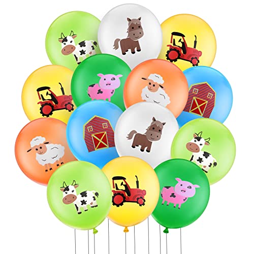 Prasacco 40 Stück Bauernhof Tier Luftballons, 12 Zoll Großer Ballon Dekorative Latex-Ballons Luftballons zum Thema Bauernhof für Geburtstagsfeiern, Babyparty, Bauernhof-Mottopartys (Zufälliges Muster) von Prasacco