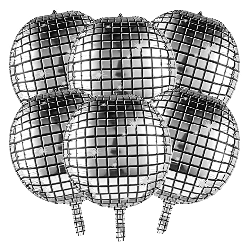 Prasacco 6 Stück Discokugel Luftballons, Silber Metallic Spiegel Disco-Luftballons 56 x 40 cm Groß 4D Disco-Folienballon für Disco Tanz Fever Party Thema Geburtstag Party Dekoration und Zubehör Prasacco 6 Stück Discokugel Luftballons, Silber Metallic Spiegel Disco-Luftballons 56 x 40 cm Groß 4D Disco-Folienballon für Disco Tanz Fever Party Thema Geburtstag Party Dekoration und Zubehör von Prasacco