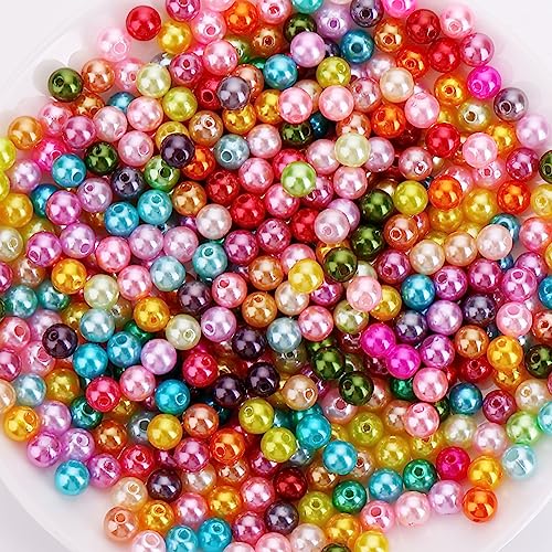 Prasacco 600 Stück Bastelperlen, 6 mm Acrylperlen mit Loch Runde Bunte Undurchsichtig Perlen Basteln Auffädeln Perlen für DIY Schmuckherstellung, Armbänder, Halsketten, Kleidung, Basteln (10 Farben) von Prasacco