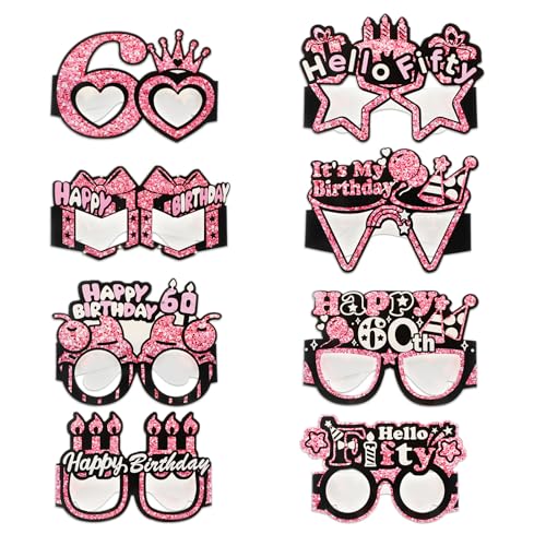 Prasacco 8 Stück Brille Zum 60. Geburtstag, Papier-Sonnenbrillen-Dekorationen zum 60. Geburtstag, Partybrillen Fotoautomaten Requisiten Paper Eyeglasses 60 Geburtstagsdekorationen für Frauen Roségold Prasacco 8 Stück Brille Zum 60. Geburtstag, Papier-Sonnenbrillen-Dekorationen zum 60. Geburtstag, Partybrillen Fotoautomaten Requisiten Paper Eyeglasses 60 Geburtstagsdekorationen für Frauen Roségold von Prasacco
