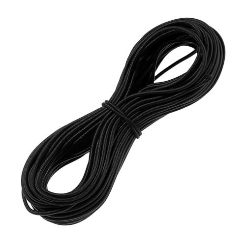 Prasacco Elastisch Faden, 3 mm x 20 m Schwarzes Gummiband Elastisches Nylonband für DIY-Schmuckherstellung, Wäscheleinen, Camping, Schaukeln, Anhänger, Schnürsenkel von Prasacco