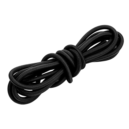 Prasacco Elastisch Faden, 6 mm x 3 m Schwarzes Gummiband Elastisches Nylonband für DIY-Schmuckherstellung, Wäscheleinen, Camping, Schaukeln, Anhänger, Schnürsenkel von Prasacco