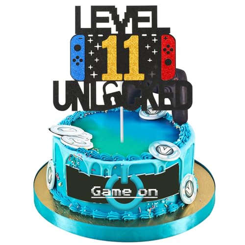 Prasacco Tortendeko Geburtstag, Level Unlocked 11. geburtstag junge Spiel Themen-Kuchenaufsatz DIY Level Up Happy Birthday Cupcake Topper mit Essen Papier Stick Geburtstag für Kinder Jungen Mädchen Prasacco Tortendeko Geburtstag, Level Unlocked 11. geburtstag junge Spiel Themen-Kuchenaufsatz DIY Level Up Happy Birthday Cupcake Topper mit Essen Papier Stick Geburtstag für Kinder Jungen Mädchen von Prasacco