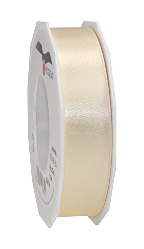 PRÄSENT C.E. Pattberg Satin crème, 25 m Satinband zum Einpacken von Geschenken, 25 mm Breite, Geschenkband zum Dekorieren & Basteln, Dekoband, Anlass von PRÄSENT