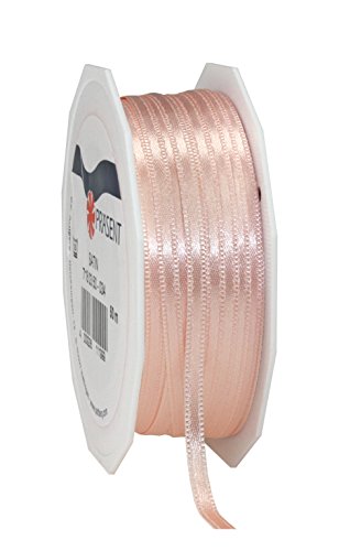 Präsent C.E. Pattberg Satin apricot, 50 m Satinband zum Einpacken von Geschenken, 3 mm Breite, Geschenkband zum Dekorieren & Basteln, Dekoband, Anlass von Präsent