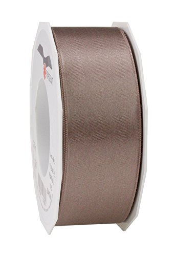 PRÄSENT C.E. Pattberg Satin Taupe, 25 m Satinband zum Einpacken von Geschenken, 40 mm Breite, Geschenkband zum Dekorieren & Basteln, Dekoband, Anlass von PRÄSENT