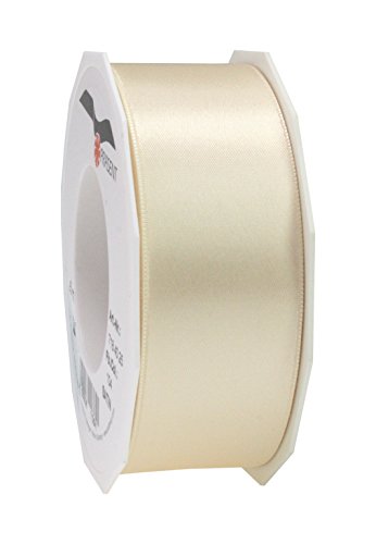 PRÄSENT C.E. Pattberg Satin crème, 25 m Satinband zum Einpacken von Geschenken, 40 mm Breite, Geschenkband zum Dekorieren & Basteln, Dekoband, Anlass von PRÄSENT