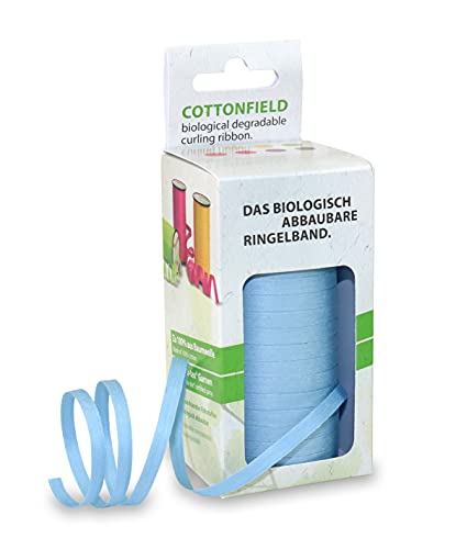 Prasent COTTONFIELD Kräuselband aus Baumwolle hellblau 100 m Länge, 5 mm Breite, 5 mm-100 m von Prasent