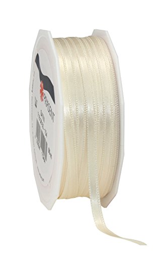 PRÄSENT C.E. Pattberg Satin crème, 50 m Satinband zum Einpacken von Geschenken, 6 mm Breite, Geschenkband zum Dekorieren & Basteln, Dekoband, Anlass von PRÄSENT