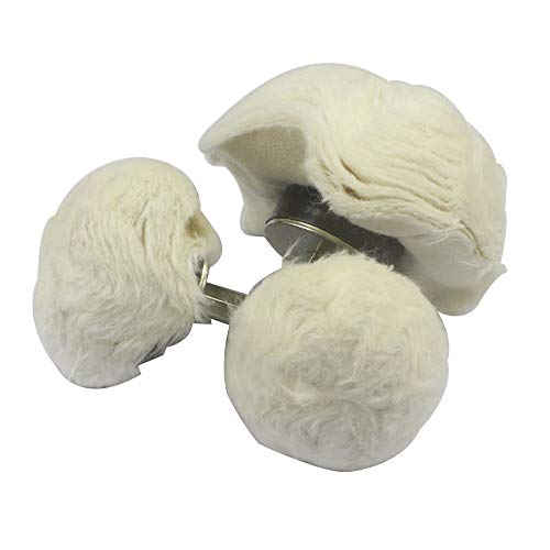 Preamer Polierscheibe für Bohrer, weißes Flanell, Polierscheibe, Kegel/Säule/Pilz/T-förmige Rad, Schleifkopf mit 1/4-Griff für Krümmer/Aluminium, (100MM + 75MM + 55MM), weiß, 3pcs von Preamer