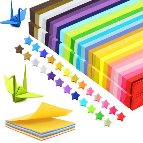 Prebarfun 2800 Stück Origami Sterne Papier, Papierstreifen zum Basteln, Star Paper,Paper Star Strips für Basteln DIY Dekoration Geschenk von Prebarfun