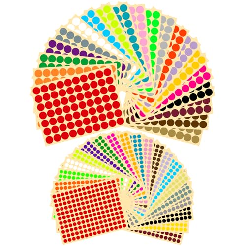 Prebarfun 4700 Stück 19mm/10mm Klebepunkte Bunt, 20 Farben Bunte Klebepunkte, Klebepunkte Rot, Punkte Aufkleber, Runde Aufkleber für Büro Zuhause Schule Basteln Prebarfun 4700 Stück 19mm/10mm Klebepunkte Bunt, 20 Farben Bunte Klebepunkte, Klebepunkte Rot, Punkte Aufkleber, Runde Aufkleber für Büro Zuhause Schule Basteln von Prebarfun