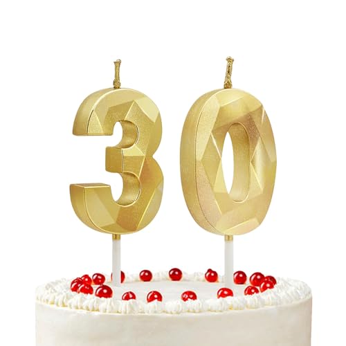 Prebarfun Gold Geburtstagskerzen Zahlen 30, Geburtstagskerzen für Torte, Kuchendeko Geburtstag,Kerzen Geburtstag 3D, Geburtstag Kerzen für Geburtstag Party, Hochzeiten, Firmenfeiern, Jubiläen Prebarfun Gold Geburtstagskerzen Zahlen 30, Geburtstagskerzen für Torte, Kuchendeko Geburtstag,Kerzen Geburtstag 3D, Geburtstag Kerzen für Geburtstag Party, Hochzeiten, Firmenfeiern, Jubiläen von Prebarfun