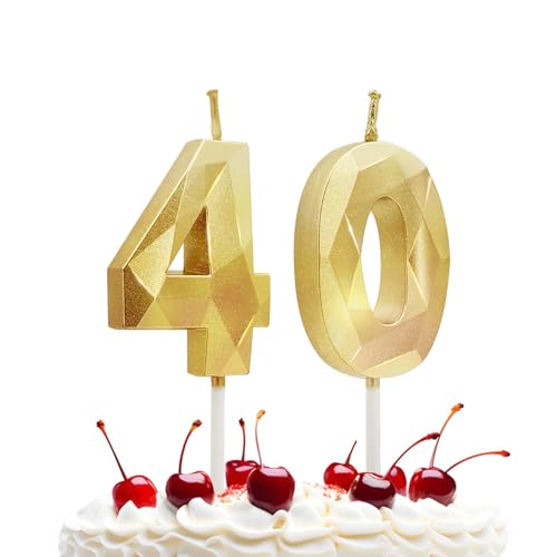 Prebarfun Gold Geburtstagskerzen Zahlen 40, Geburtstagskerzen für Torte, Kuchendeko Geburtstag,Kerzen Geburtstag 3D, Geburtstag Kerzen für Geburtstag Party, Hochzeiten, Firmenfeiern, Jubiläen Prebarfun Gold Geburtstagskerzen Zahlen 40, Geburtstagskerzen für Torte, Kuchendeko Geburtstag,Kerzen Geburtstag 3D, Geburtstag Kerzen für Geburtstag Party, Hochzeiten, Firmenfeiern, Jubiläen von Prebarfun