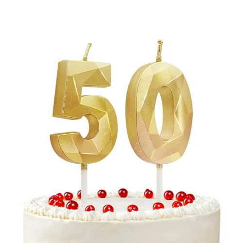 Prebarfun Gold Geburtstagskerzen Zahlen 50, Geburtstagskerzen für Torte, Kuchendeko Geburtstag,Kerzen Geburtstag 3D, Geburtstag Kerzen für Geburtstag Party, Hochzeiten, Firmenfeiern, Jubiläen Prebarfun Gold Geburtstagskerzen Zahlen 50, Geburtstagskerzen für Torte, Kuchendeko Geburtstag,Kerzen Geburtstag 3D, Geburtstag Kerzen für Geburtstag Party, Hochzeiten, Firmenfeiern, Jubiläen von Prebarfun