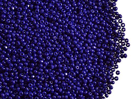 10 Gramm (ca. 2900 Stück) Tschechische Glas Cut Rocailles Preciosa (Charlottes-RH), Größe 13/0 (1,6mm - 1,8mm), Rundloch, Farbe: Dark Blue Opaque von Preciosa Ornela