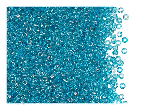20 g Rocailles 10/0, Kristall Blau Silber, Tschechisches Glas von Preciosa Ornela