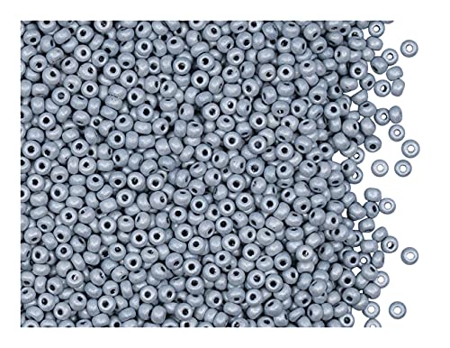 20 g Rocailles 11/0, Grau Perlmutt, Tschechisches Glas von Preciosa Ornela