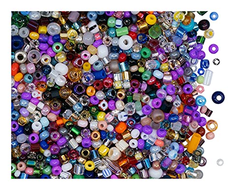 40 g Glasperlen Mix, Ein Mix aus Rocaille und Bugles von Preciosa Ornella, Tschechisches Glas von Preciosa Ornela