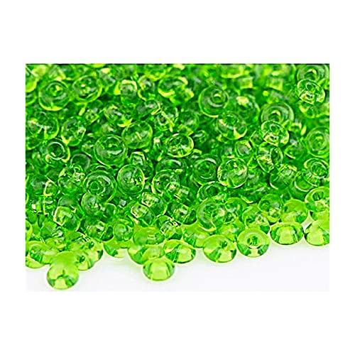 10g Preciosa-Samenperlen - Tropfen (ähnlich wie Magatama-Perlen) - Grün, Größe 2/0 - ca. 6,1 mm, 6,1 mm (PRECIOSA seed beads - drops (similar to MAGATAMA beads) - green, size 2/0 - approx.6,1 mm) von Preciosa
