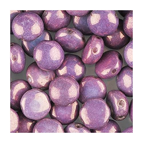 12 stk Preciosa Candy Perlen 2-Loch Runde Glas Cabochon Lila, 8 mm (PRECIOSA Candy beads 2-hole round glass cabochon purple) von Preciosa
