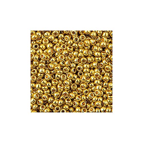 20 g Preciosa Rocailles - Gelbgold, 10/0 ca. 2,3 mm (PRECIOSA seed beads - yellow gold, 10/0 approx. 2.3 mm) von yaco
