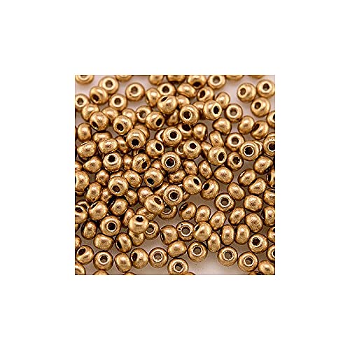 20 g Preciosa Rocailles - Gold gefärbt, 11/0 ca. 2,1 mm (PRECIOSA seed beads - gold dyed, 11/0 approx. 2,1 mm) von Preciosa