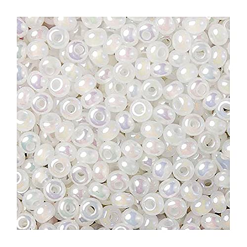 20 g Preciosa Rocailles - Opal / Regenbogen-Beschichtung, 10/0 ca. 2,3 mm (PRECIOSA seed beads - opal / rainbow coating, 10/0 approx. 2.3 mm) von Homry
