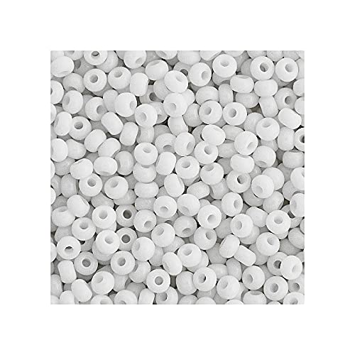 20 g Preciosa Rocailles - Weiß, 10/0 ca. 2,3 mm (PRECIOSA seed beads - white, 10/0 approx. 2.3 mm) von Preciosa
