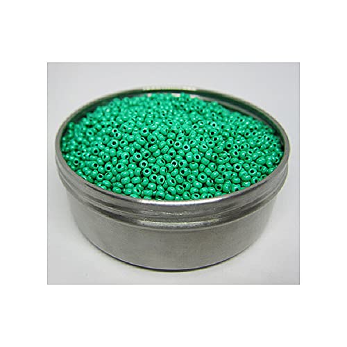 20 g Preciosa Rocailles - grün (terra intensiv), 10/0 ca. 2,3 mm (PRECIOSA seed beads - green (TERRA INTENSIVE), 10/0 approx. 2.3 mm) von Preciosa