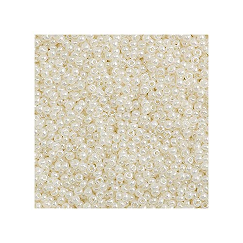 20 g Preciosa-Samen-Perlen - Elfenbein / Perle, 10/0 ca. 2,3 mm (PRECIOSA seed beads - ivory / pearl, 10/0 approx. 2.3 mm) von Preciosa