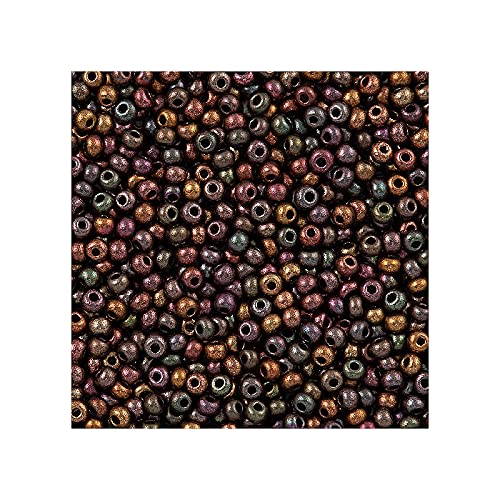 250 g Preciosa Rocailles - Mischung aus metallischen Farben gefärbt, 10/0 ca. 2,3 mm (PRECIOSA seed beads - mix of metallic colours dyed, 10/0 approx. 2.3 mm) von Preciosa