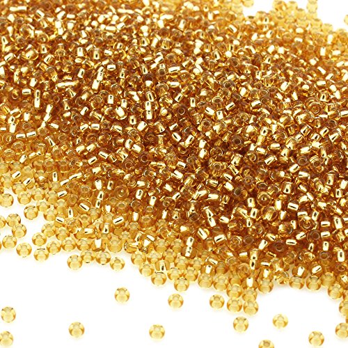 PRECIOSA Beads Unlimited Silber gefüttert Tschechische Gold Glas Rocaille/Samen 11/0-pack von 100 g von PRECIOSA