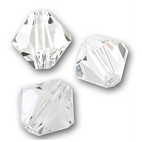 Preciosa Doppelkegel Kristall-Perlen kompatibel mit Swarovski-Kristallen für Ohrringe, Armband, Halskette, Fußkettchen, Schmuckherstellung 4mm (0.16 inch) farblos von Preciosa