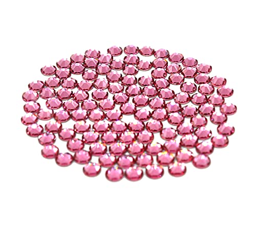 Preciosa Viva Hotfix-Strasssteine mit flacher Rückseite, wählen Sie Ihre Größe, Farbe: Hellrosa, 144 Stück (SS12 (3,00–3,20 mm)) von Preciosa