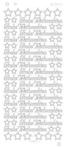 Find It Spiegel-Stickerbogen Frohe Weihnachten Platinum 100 x 230mm Silber. Silber von Precious Marieke