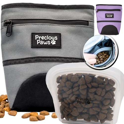 Precious Paws Hundeleckerlibeutel - Große Hundebeutel mit Silikoneinsatz und Magnetverschluss für einfaches Hundetraining und Leckerliaufbewahrung - Hundekotbeutelhalter - Leckerlibeutel für Hunde von Precious Paws