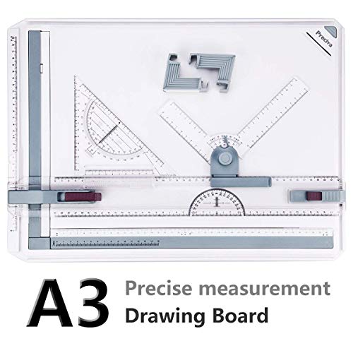 A3 Zeichenplatte, Preciva A3 Zeichenbrett DIN A3 Zeichentisch mit Zubehör 51 x 36,5 CM A3 Zeichenplatte in Metric System von Preciva
