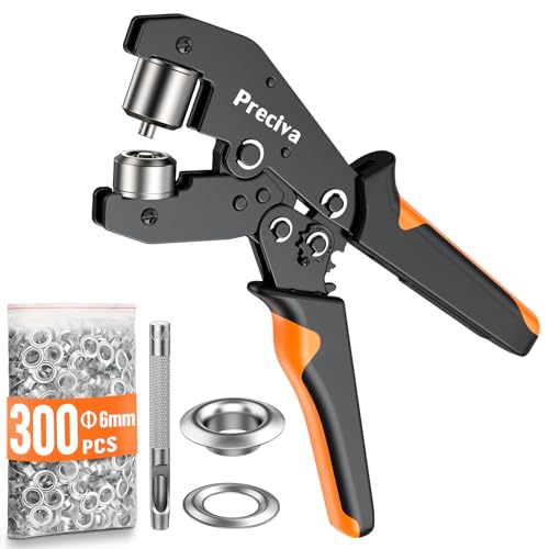 Ösenzange Set, Preciva Ösenzange mit Hebeltechnik zum Kräftesparen Ösenpresse mit 300 Ø6mm Ösen aus gehärtetem Stahl für PVC-Banner, Planen, Karton, Pappe Ösenzange Set, Preciva Ösenzange mit Hebeltechnik zum Kräftesparen Ösenpresse mit 300 Ø6mm Ösen aus gehärtetem Stahl für PVC-Banner, Planen, Karton, Pappe von Preciva